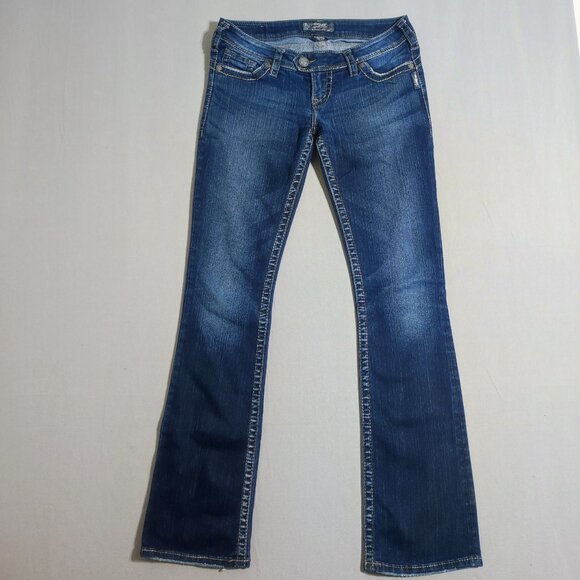 Silver Jeans Tuesday 16 1/2 low-rise slim bootcut women's sz W28/L33 indigo blue - Picture 1 of 16